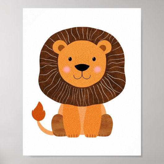 Schattigee en moderne handgetekende leeuwenkwekeri poster (Voorkant)