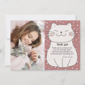 Schattigee en moderne kitten met foto Verjaardag Bedankkaart (Voorkant)