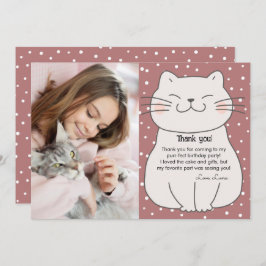 Schattigee en moderne kitten met foto Verjaardag Bedankkaart