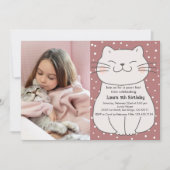 Schattigee en moderne kitten met foto Verjaardag Kaart (Voorkant)