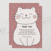 Schattigee en moderne kitten Verjaardag Bedankkaart (Voorkant / Achterkant)