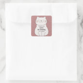 Schattigee en moderne kitten Verjaardag Vierkante Sticker (Tas)