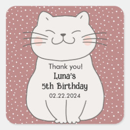 Schattigee en moderne kitten Verjaardag Vierkante Sticker