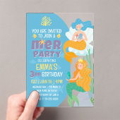 Schattigee en moderne Mermaid Kind verjaardagsfees Acryl Uitnodigingen (Insitu (Draagbaar))