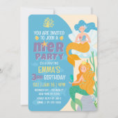 Schattigee en moderne Mermaid Kind verjaardagsfees Kaart (Voorkant)