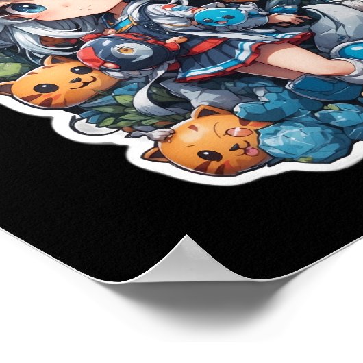 Schattigee en mooie anime stijl poster (Hoek)