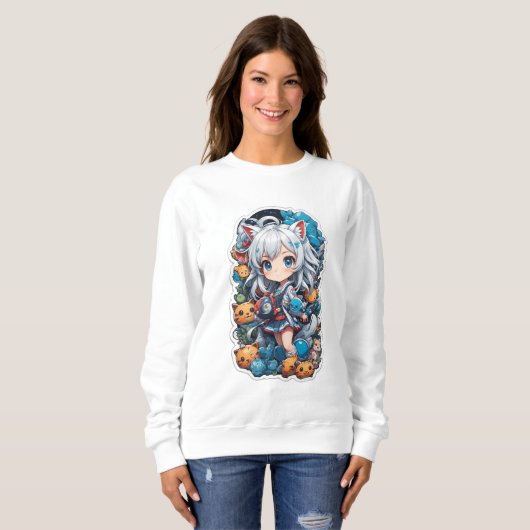 Schattigee en mooie anime stijl trui (Voorkant volledig)