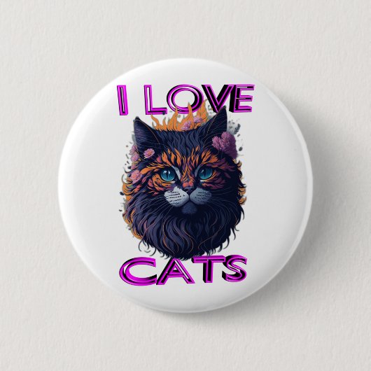 Schattigee en mooie Cat S5 Ronde Button 5,7 Cm (Voorkant)