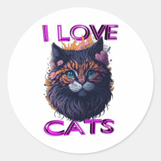 Schattigee en mooie Cat S5 Ronde Sticker (Voorkant)