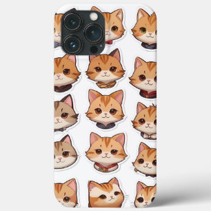 Schattigee en mooie kattenkop gezichten Case-Mate iPhone case