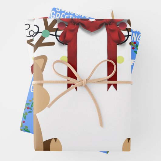 Schattigee en ondeugende baby rendieren inpakpapier vel (In situ)