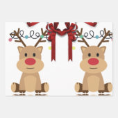Schattigee en ondeugende baby rendieren inpakpapier vel (Voorkant)