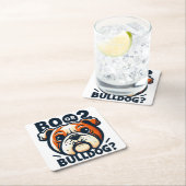 Schattigee en ondeugende Bulldog: Pop Art Hallowee Kartonnen Onderzetters (Insitu)