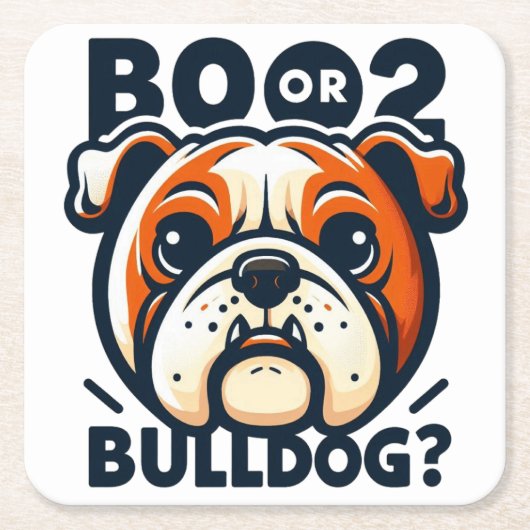 Schattigee en ondeugende Bulldog: Pop Art Hallowee Kartonnen Onderzetters (Voorkant)