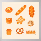 Schattigee en pluizige broodjes en dierlijke bakke poster (Voorkant)