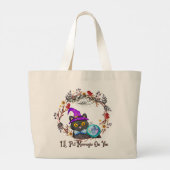 Schattigee en Punny Witch Cat Grote Tote Bag (Achterkant)