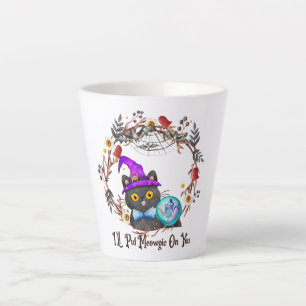 Schattigee en Punny Witch Cat Latte Mok