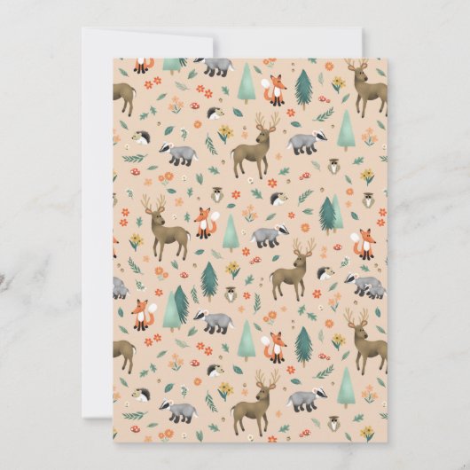 Schattigee en rustieke meisjes Forest Woodland Bab Kaart (Achterkant)