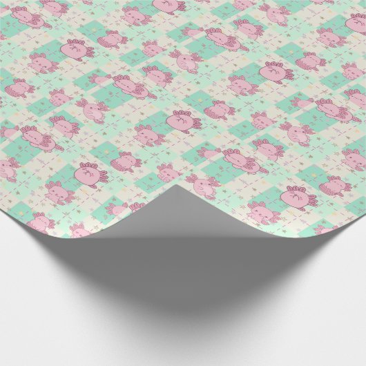 Schattigee en Schattige Axolotl Cadeaupapier (Hoek)