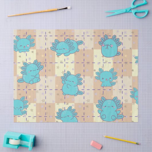 Schattigee en Schattige Axolotl Tissuepapier (Craft)