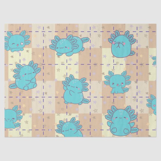 Schattigee en Schattige Axolotl Tissuepapier (Voorkant)