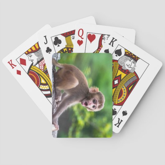 Schattigee en Schattige Baby Monkey Pokerkaarten (Achterkant)