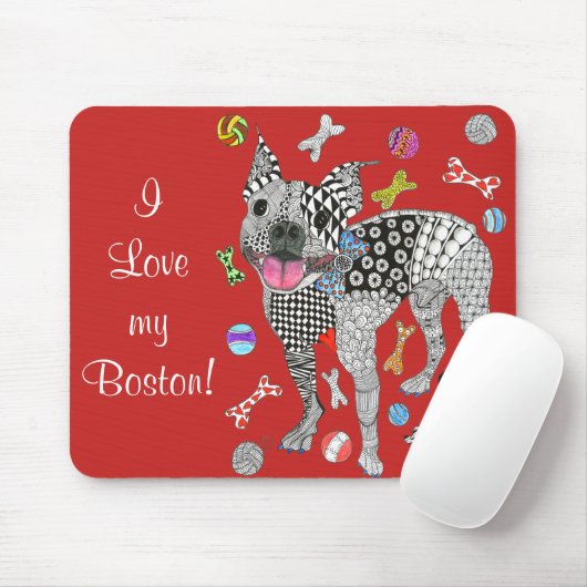 Schattigee en Schattige Boston Terrier Mousepad Muismat (Met muis)