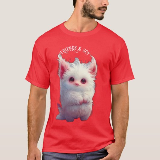 Schattigee en Schattige Fluffy Creature Fantasy T-shirt (Voorkant)