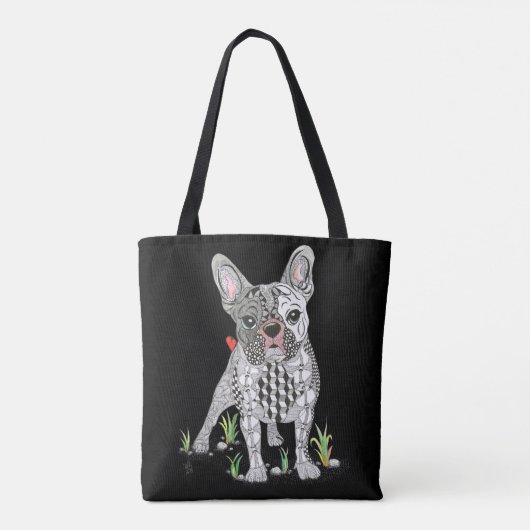 Schattigee en Schattige Franse Bulldog Canvas tas (Achterkant)