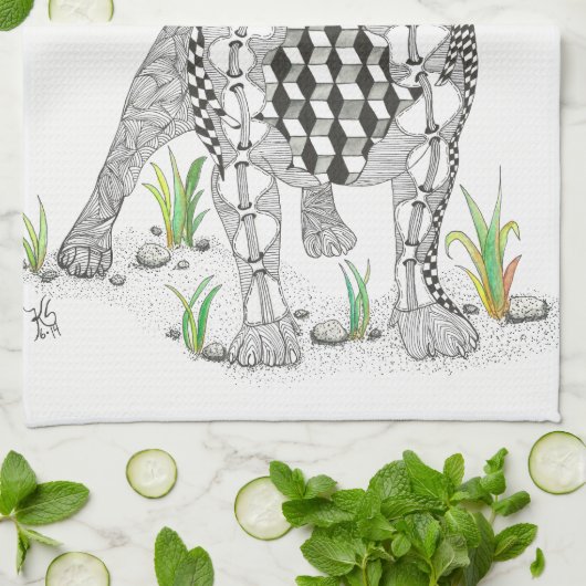 Schattigee en Schattige Franse Bulldog Keuken Hand Theedoek (Gevouwen)