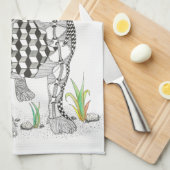 Schattigee en Schattige Franse Bulldog Keuken Hand Theedoek (Quarter Fold)