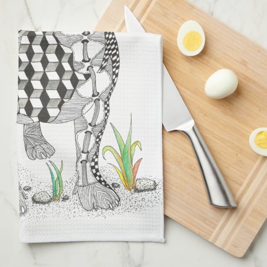 Schattigee en Schattige Franse Bulldog Keuken Hand Theedoek (Quarter Fold)