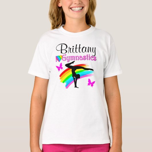 SCHATTIGEE EN SCHATTIGE GEPERSONALISEERDE GYMNAST  T-SHIRT (Voorkant)
