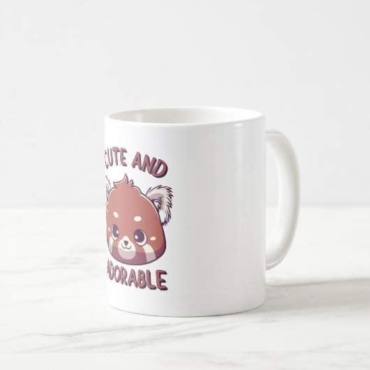 Schattigee en Schattige Rode Panda Koffiemok (Voorkant rechts)