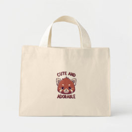 Schattigee en Schattige Rode Panda Mini Tote Bag