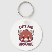 Schattigee en Schattige Rode Panda Sleutelhanger (Voorkant)