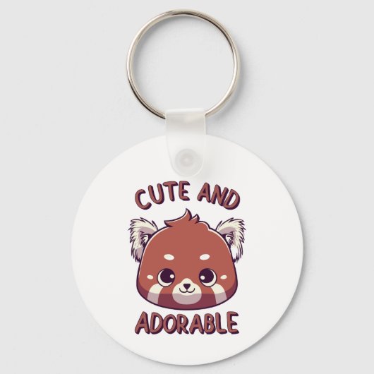 Schattigee en Schattige Rode Panda Sleutelhanger (Achterkant)
