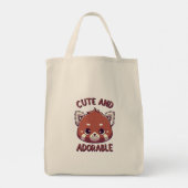 Schattigee en Schattige Rode Panda Tote Bag (Achterkant)