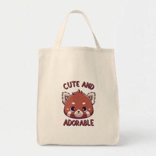 Schattigee en Schattige Rode Panda Tote Bag