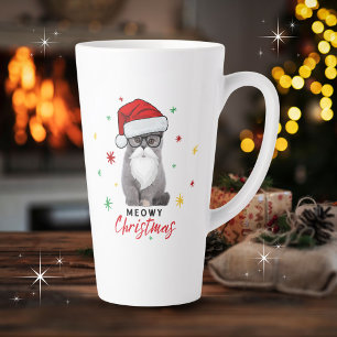Schattigee en Schattige Santa Kitten Meowy Christm Latte Mok