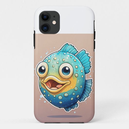 Schattigee en schattige vis ontwerp iPhone cover (Achterkant)