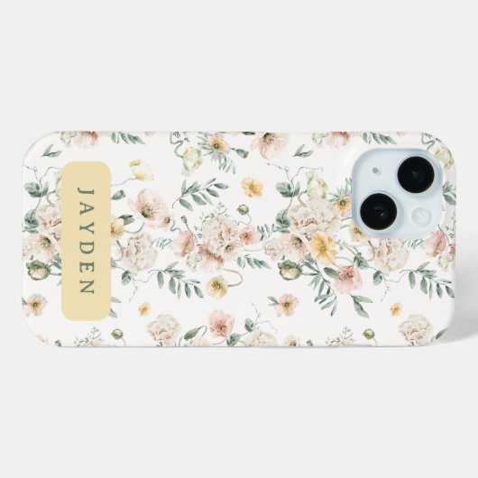 Schattigee en sierlijke gele blush lente bloemenna Case-Mate iPhone case (Achterkant (horizontaal))