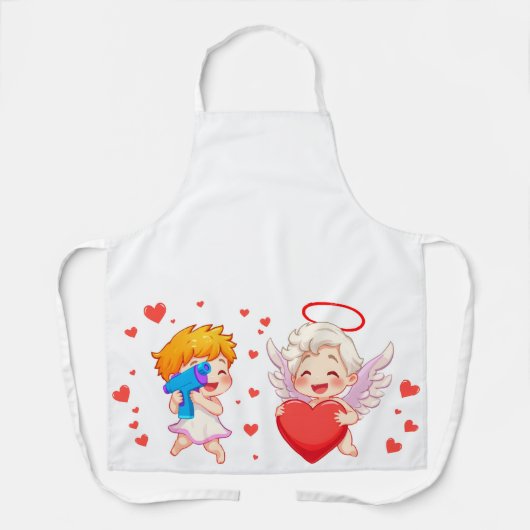 Schattigee en speelse engelen voor jou mijn liefde schort (Voorkant)