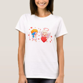 Schattigee en speelse engelen voor jou mijn liefde t-shirt
