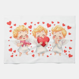 Schattigee en speelse engelen voor jou mijn liefde theedoek