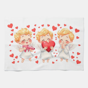Schattigee en speelse engelen voor jou mijn liefde theedoek