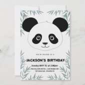 Schattigee en speelse panda-thema verjaardag kaart (Voorkant)