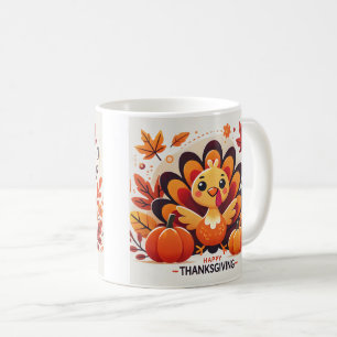 Schattigee en speelse Thanksgiving kalkoen ontwerp Koffiemok