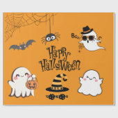 Schattigee en spookachtige Halloween Cadeaupapier (Vlak)