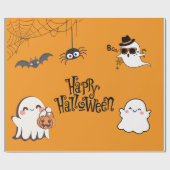 Schattigee en spookachtige Halloween Cadeaupapier (Vlak)